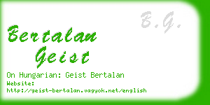 bertalan geist business card